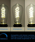 Six Pack Dimmable E26 LED Edison Bulbs 6W 600 Lumens, 60 Watt Equivalent, Cool Daylight 5000K, brightness levels demo