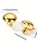 Top-Notch 100 Percent Solid Brass Cabinet Knobs Unlacquered 1-1/4 Inch Diameter showing front and side view