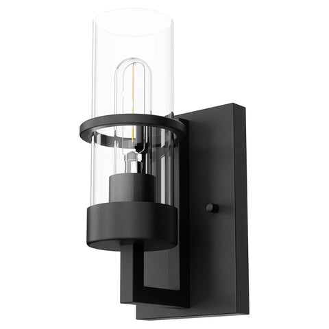 Black Industrial Wall Light Fixtures With Clear Glass Wall Mount Sconces Vintage Style Sconce Lamp For Living Room Bedroom And Hallway Matte Black Finish Explosion Proof Glass Shade Bulb Not Included