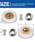 Heavy Duty Screen Roller Assembly 2 Pack Replaces 9311006 for Top Hung Sliding Patio Doors showing 1in concave wheels and matching screws.