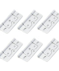 Heavy Duty 3 Inch Non-Mortise Bifold Door Hinges Iron With Electroplated Finish White 6 Pack Includes Screws Built To Last For Interior Doors And Cabinets Tough As Nails., six white iron hinges