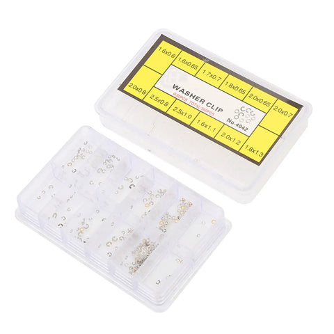 Watch Push Button Washer Set With 12 Sizes Metal Watch Repair Tool Kit In Plastic Storage Box