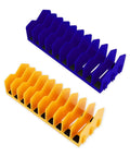 Two Pack Must Have Pliers Organizer Rack With Ten Slot Holder Extendable Drawer Storage Accessory With Non Slip Rubber Base Fits Three Inch Tools Pliers Screwdrivers Wrenches For Garage Or Workshop Blue Yellow