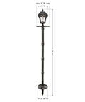 Outdoor Hanging Solar Light For Pergola And Gazebo Pendant Style Solar Lamp in black resin with dimensions 77” H x 12” W