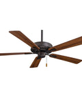 Contractor 52 Inch Ceiling Fan With Oil Rubbed Bronze Finish And Reversible Maple Or Dark Walnut Blades, Traditional Style, UL Listed