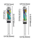 Pro Woodworking Router Bit Set With Dual Upper Lower Bearing Systems For Stable Edging Trimming Plus Vibrations Less 7 Color Coated Shanks, 1/4 inch shank, multiple dimensions