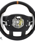 Ford Raptor Style Heated Black Leather Steering Wheel Kit With Orange Stitching And Orange Sightline Includes Wire Harness Trim Bezel