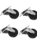 Four Pack Two Inch Rubber Swivel Caster Wheels Dead Silent Low Profile Design With Top Notch Nonslip Traction That Rolls Like A Dream For Office Carts And Workbenches Heavy Duty Replacement Rollers