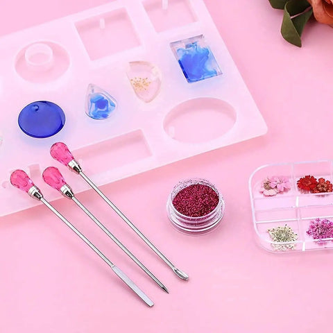 Must-Have 11 Pcs Resin Tools Kit With Stirrers Spoons Poke Needles And Pipette For Resin Art Jewelry Making Epoxy Casting DIY Crafts