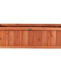 Front view of Raised Garden Bed Planter Box Window Mounted For Windowsill And Backyard Wooden Planting Box For Flowers And Veggies Durable Fir Wood.