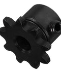 Close-up of One Quarter Inch 9 Tooth Carbon Steel Sprocket Wheel For Single Strand Rollers Built For Humid Conditions All Weather Durable Gear