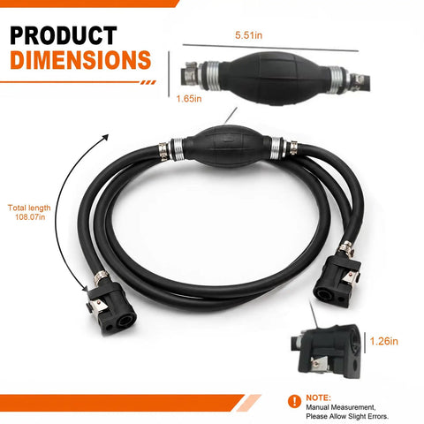 Super Cool 5/16 Inch Boat Motor Fuel Line Hose Kit With Connector Bulb Clamps Replaces Old Gas Lines For Cars Tractors And Motorcycles Easy Swap Setup fuel hose dimensions