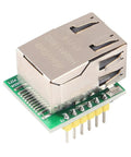 Close-up of Two Pack W5500 SPI to Ethernet Converter Module with TCP IP for Arduino Builds, plug and play, side view