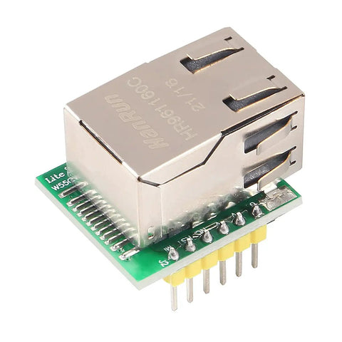Close-up of Two Pack W5500 SPI to Ethernet Converter Module with TCP IP for Arduino Builds, plug and play, side view