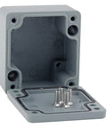 SHIHUANI IP67 junction box, gray plastic outdoor enclosure with lid open and gasket visible