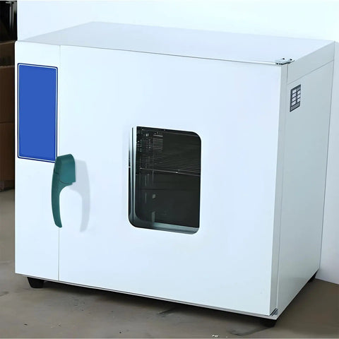 Heavy Duty Green Plastic Oven Handle Replacement For Commercial Food Service Equipment on a white industrial drying oven.
