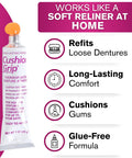 Tube of Thermoplastic Denture Adhesive That Refits And Tightens Loose Dentures For A Long Lasting Snug Fit, waterproof, zinc-free