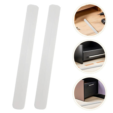 Bottom Mount Drawer Slides Set White Plastic 8 Pack With Ball Bearing Construction shown with installation example