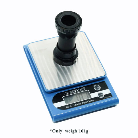 Road And Mountain Bike Bottom Bracket For 24Mm Spindle Cranks, BSA English, on scale showing weight of 101g