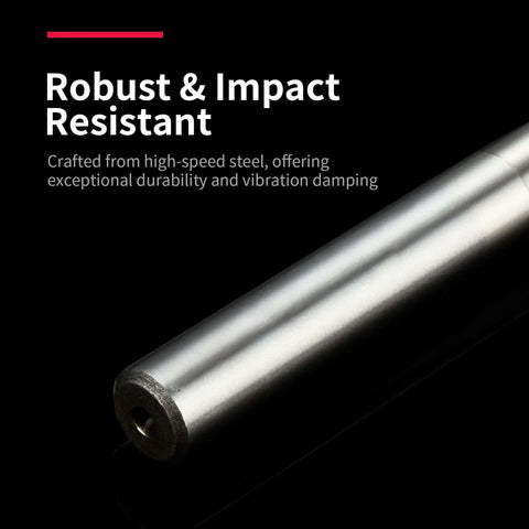 End mill cutter with straight shank, silver metal milling tool, close-up view.