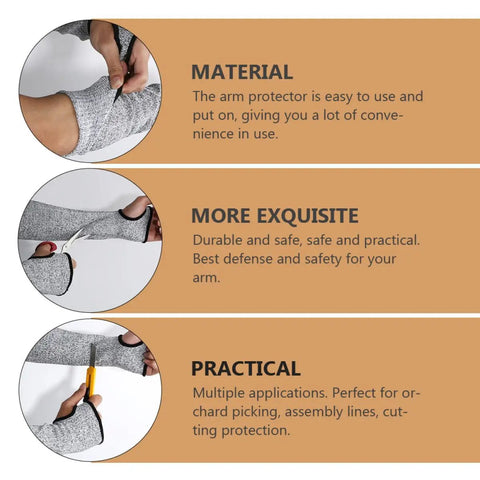 Hella Durable Cut Resistant Arm Sleeves Level Five Protection Badass Anti Slash Forearm Guard Two Piece Set For Heavy Duty Industrial Orchard And Mechanic Workshop Projects