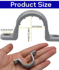 Heavy Duty Pvc Conduit Clamps For Half Inch Pipe - Pack Of 12 Rust Proof weather resistant clamp shown in hand for size reference.