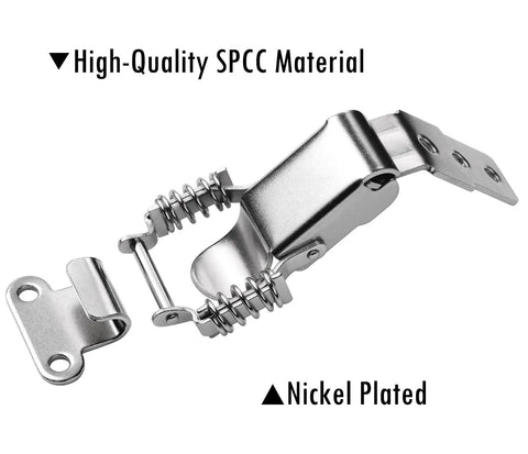 2 Pack Medium Spring Loaded Toggle Latch And Hook With Screws For Toolbox Cabinets And Boxes Heavy Duty Spring Draw Locking Catch Clamp