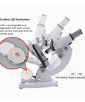 All Metal Optical Microscope 40X 2400X For School And Home Lab Monocular Head Rotatable 3 Objective Turret LED illumination