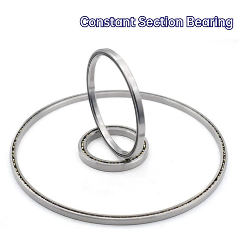 Precision Thin Wall Constant Section Bearing KAA15AG0 With 0.1875 Inch Thickness displayed in three sizes for industrial use.