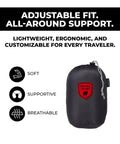Hooded Travel Pillow With 360 Neck And Head Support, Memory Foam, Adjustable Light Blocking Hood, Ultra Soft Micro Fleece, Carry Bag Included, Built For Car Or Plane Sleep On The Go, black carry bag