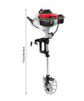 4.0 HP 4 Stroke Outboard Motor For Boats, 53.2cc 3 Blade Propeller, Air Cooling System, Manual Pull Start, Shade Cover