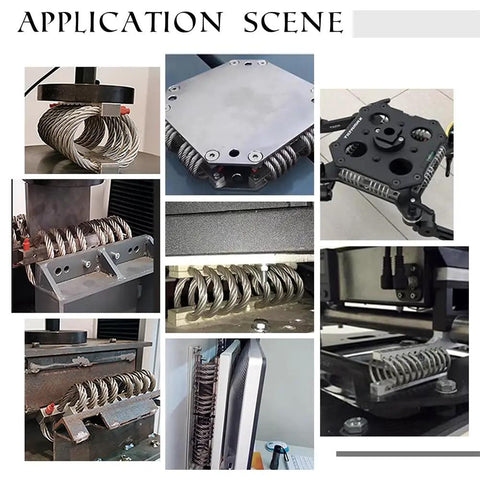 Two Pack 10 Loop Wire Rope Isolators For Industrial Machinery, 304 Stainless Steel Construction, Heavy Duty Vibration Dampers For Equipment, Durable Anti Vibration Mounts To Reduce Noise, Wear, And Resonance applied in machinery and enclosure setups