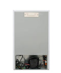 Back view of Chill Your Stash Or Freeze Your Snacks In This Solid Convertible Upright Freezer Fridge 3 Cubic Feet White Compact design.