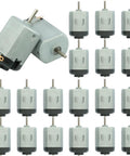 Twenty Piece Mini DC Motors Pack For DIY Kids Projects Tiny 1.49 By 0.77 Inch Motors aligned in a grid