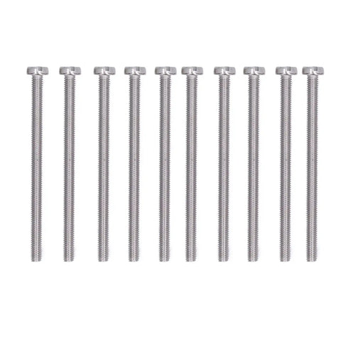 Heavy Duty M3 Cheese Head Slotted Screws Crafted From Premium A2 70 Stainless Steel Fasteners, 20mm length, shown in a row.