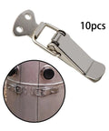 Heavy Duty Toggle Latch Lock With Spring Action For Secure Cabinet Box And Suitcase Closure Rust Resistant Metal Hardware Fitting Fits Furniture, nickel plated iron, pack of 10