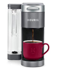 K Supreme Single Serve K Cup Pod Coffee Maker With MultiStream Technology Delivers Rich Flavor For Every Cup in Gray, front view