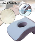 Cooling Memory Foam Napping Pillow With Ice Cloth Cover For Office Snoozes And Face Down Comfort Ergonomic Neck Support Multiuse Pillow For Work Travel School Libraries Men And Women Blue, shown in detail with water cooling effect and ergonomic design.