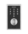 Keyless Entry Electronic Deadbolt With Touchscreen Keypad For Front Door Satin Chrome BE375 Cen 626 No Key Needed Security Grade 2 AAA Rating Cylinder Free Design front view
