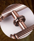 Close-up of European Antique Glass Cabinet Drawer Handle In Solid 201 Stainless Steel With Brushed Finish, focus on grip detail