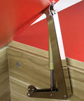 2 Pack Soft Close Box Hinges With 100N Gas Struts for heavy wooden boxes, showing hinge installed on a wooden lid