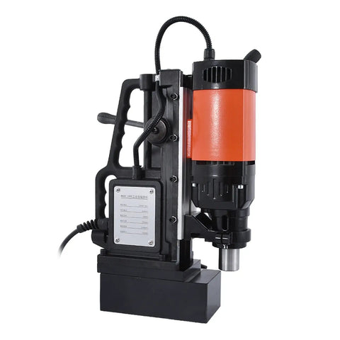 Heavy Duty Portable Magnetic Drill Press Rock Solid Electromagnetic Base with 1680W Motor for steel drilling.