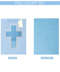 Blue Cross Window Gift Bag With Ribbon Handles, Totally Perfect For Baby Boy Baptisms, Christenings, And First Communions, Comes With Tissue Paper, 10 By 5 By 13 Inches, 1 Bag, showing blue polka dots and cross design.