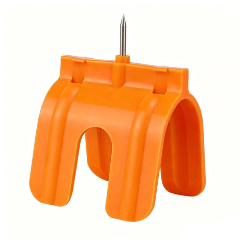 Get This Epic Plasterboard Electrical Box Locator Set With Five Heavy Duty Stainless Steel And Abs Marking Tools For Precise Outlet Positioning In Gypsum Walls During Drywall Installs Without Guessing Or Guess Wrong, orange plastic locator tool with stainless steel tip.