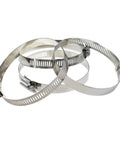 5-Pack 3 Inch Metal Hose Clamps 304 Stainless Steel Adjustable Worm Gear Drive Hose Clamps For Pipes, corrosion resistant, shown together
