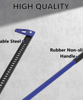 48 Inch Ratcheting Off Road Utility Jack With 7000 Lb Capacity, steel bar and blue rubber non-slip handle close-up