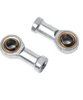 Heavy Duty 6mm Female Right Hand Ball Joint With Metric Threaded Rod End Bearing, silver material, two pieces, close-up view.