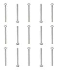 Dang Tough 40 Pcs M4 X 45mm Truss Head Machine Screws for Cabinet Drawer Knobs Pull Handles Phillips Drive arranged in rows.