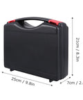 Grab And Go Heavy Duty Plastic Tool Box With Carry Handle, black PP plastic case, 25cm x 21cm x 7cm, ideal for gear sorting.