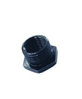 Heavy Duty Arbor Adapter For Small Hole Saws With 1/2 Inch Female Drill Thread and 5/8 Male Arbor Fitment, shows durable black metal construction.